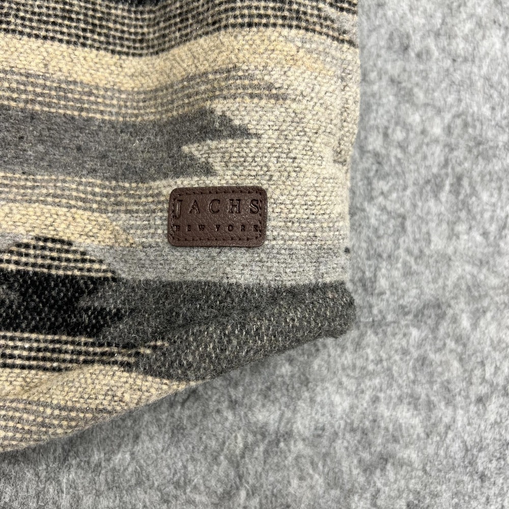 JACHS New York Jacket Mens XL Gray Sherpa Lined Southwestern Flannel Shacket - Picture 8 of 15